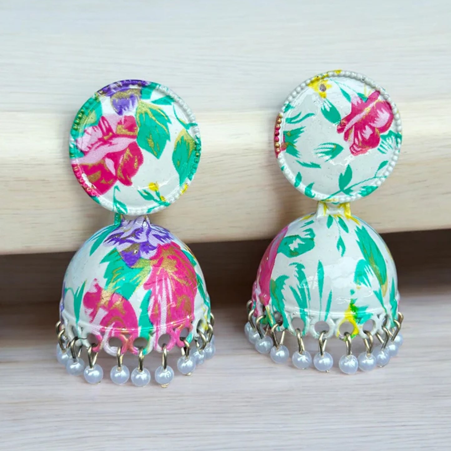 Jhumka Earrings Buti For Women Girls (1 Pair Mix Color Design)